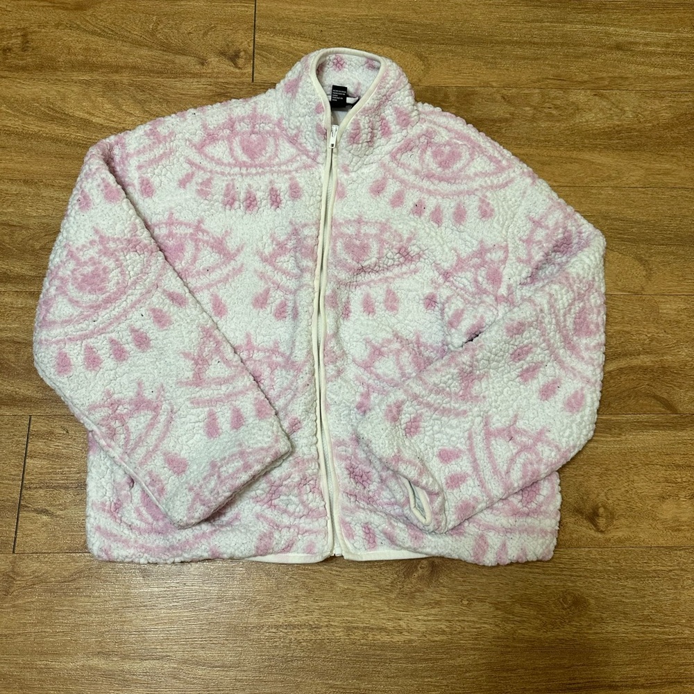 Forever 21 Pink and White Sherpa Jacket